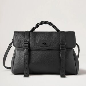Mulberry 'Oversized Alexa' in Black Heavy Grain Leather Bag - MSRP $1795 - BNWT